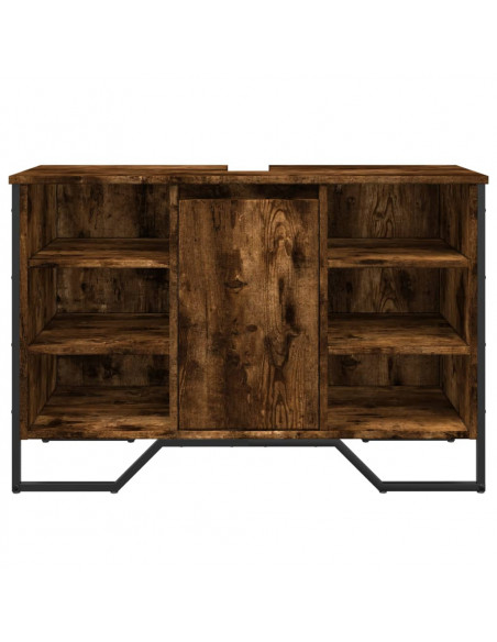 Mobile Lavabo Bagno Rovere Fumo 91x35x60 cm in Truciolato