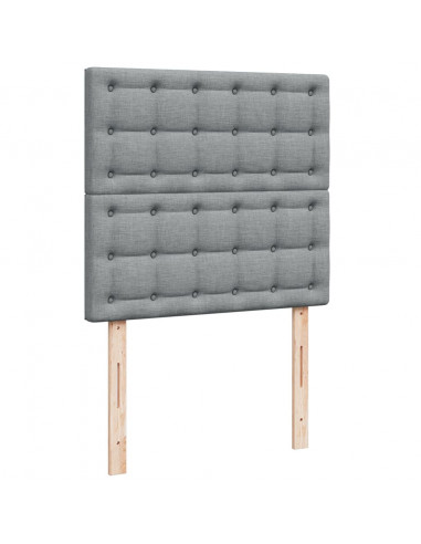 Giroletto a Molle con Materasso Grigio Chiaro 90x200 cm Tessuto