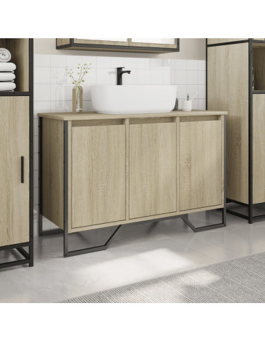 Mobile Lavabo Bagno Rovere Sonoma 91x35x60 cm in Truciolato