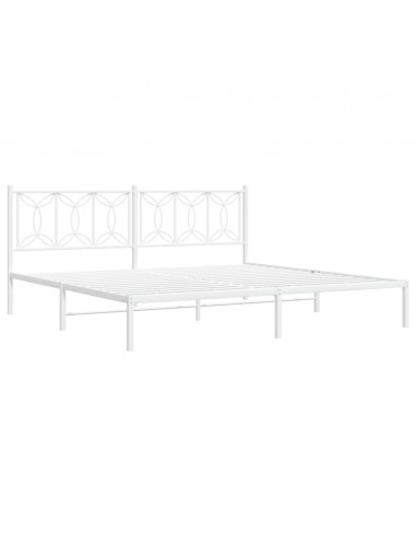 Giroletto con Testiera Metallo Bianco 200x200 cm