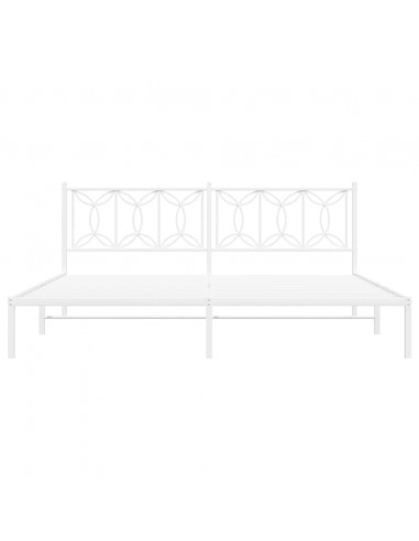 Giroletto con Testiera Metallo Bianco 200x200 cm