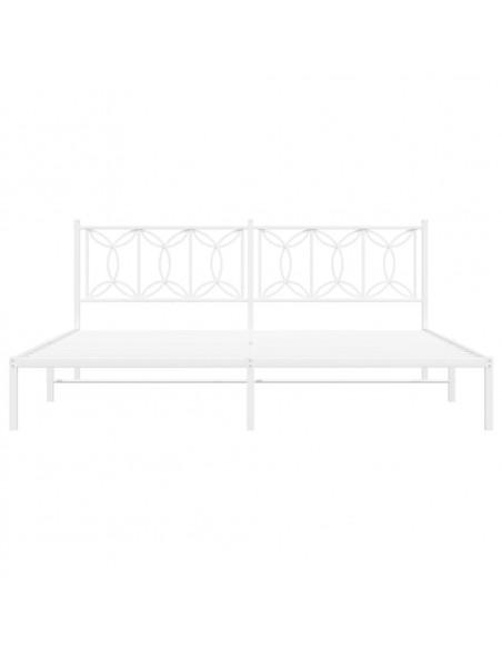 Giroletto con Testiera Metallo Bianco 200x200 cm