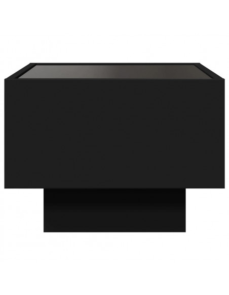 Tavolino con LED Nero 40x40x30 cm in Legno Multistrato