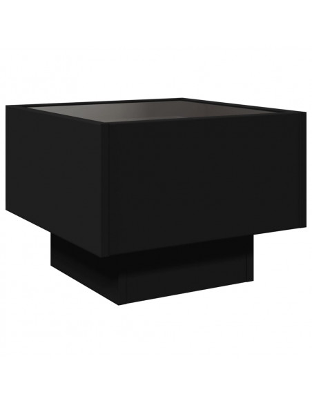 Tavolino con LED Nero 40x40x30 cm in Legno Multistrato