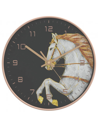 Orologio da Parete Oro e Bianco Ø29,5 cm Polistirene e Vetro