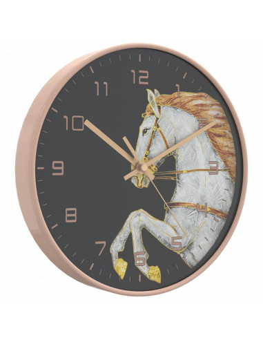 Orologio da Parete Oro e Bianco Ø29,5 cm Polistirene e Vetro