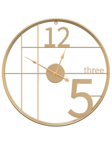 Orologio da Parete Oro Ø50 cm in Ferro