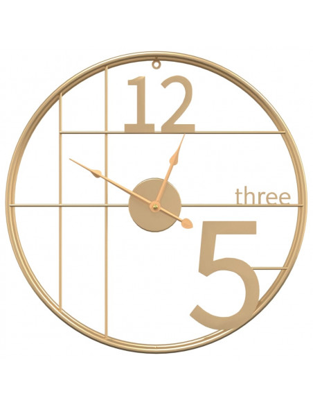 Orologio da Parete Oro Ø50 cm in Ferro
