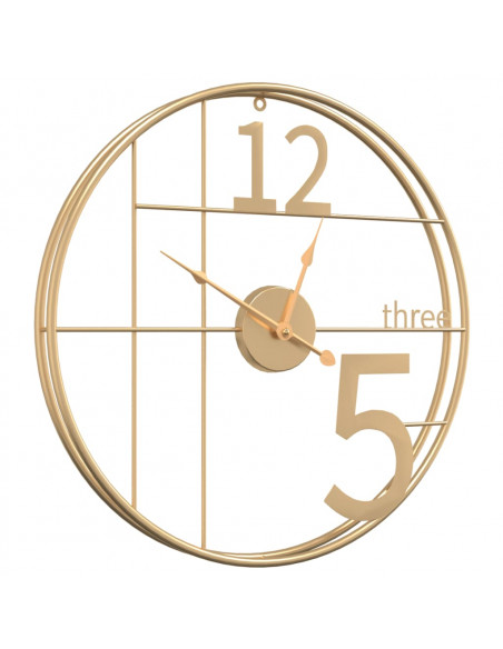 Orologio da Parete Oro Ø50 cm in Ferro