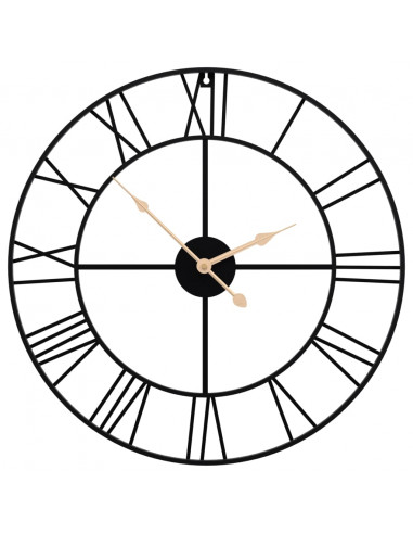 Orologio da Parete Nero Ø50 cm in Ferro
