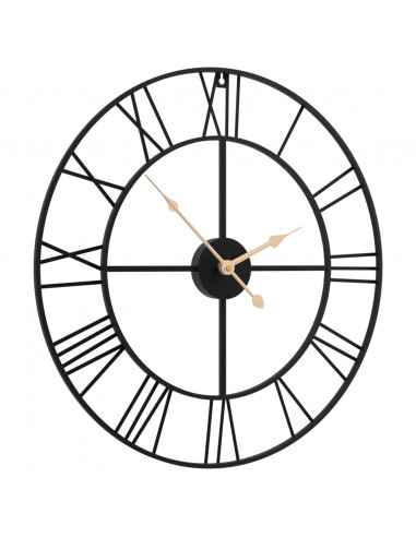 Orologio da Parete Nero Ø50 cm in Ferro