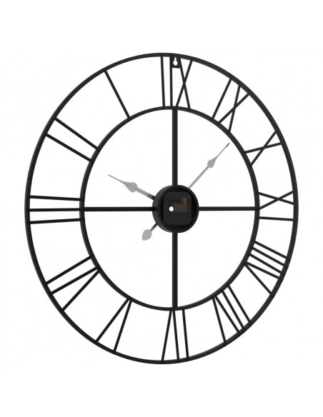 Orologio da Parete Nero Ø50 cm in Ferro