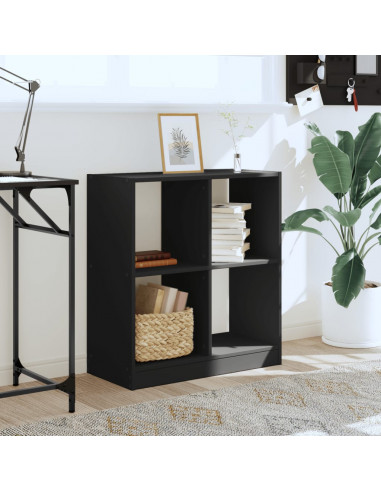 Libreria Nera 68,5x32x75 cm in Legno Multistrato