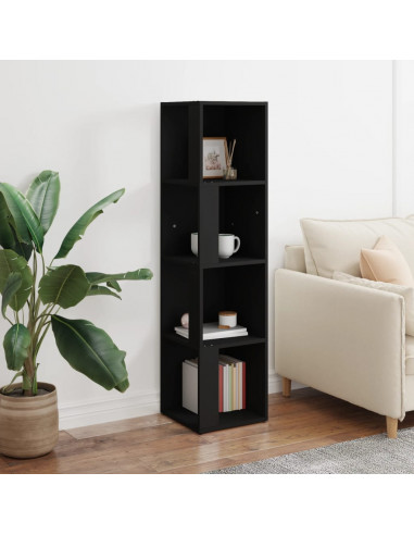 Armadio Angolare Nero 33x33x132 cm in Truciolato