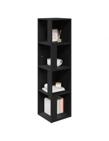 Armadio Angolare Nero 33x33x132 cm in Truciolato