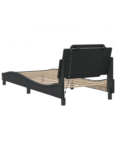 Giroletto con Luci LED Nero 100x200 cm in Similpelle