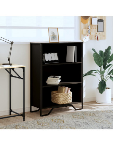 Libreria Nera 80x31x106 cm in Legno Multistrato