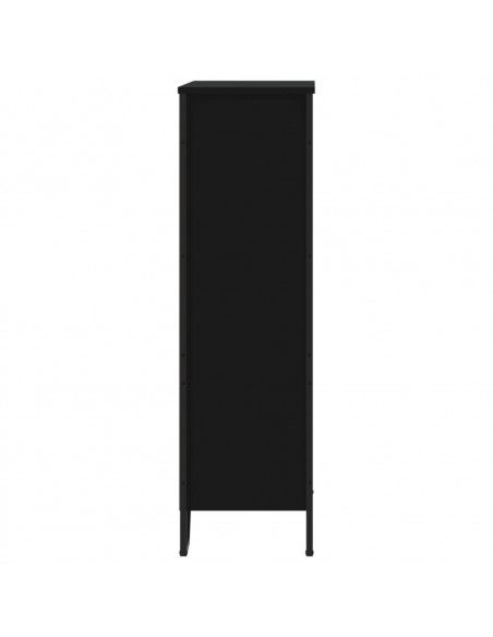 Libreria Nera 80x31x106 cm in Legno Multistrato