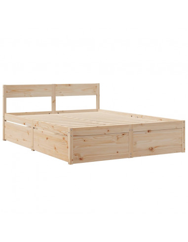 Giroletto con Cassetti 160x200 cm in Legno Massello di Pino