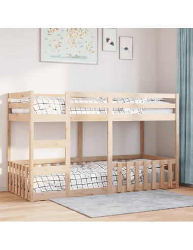 Letto a Castello 90x200 cm in Legno Massello di Pino