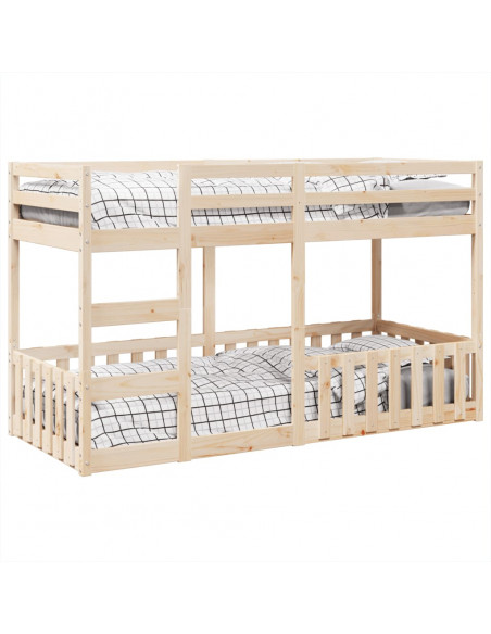 Letto a Castello 90x200 cm in Legno Massello di Pino