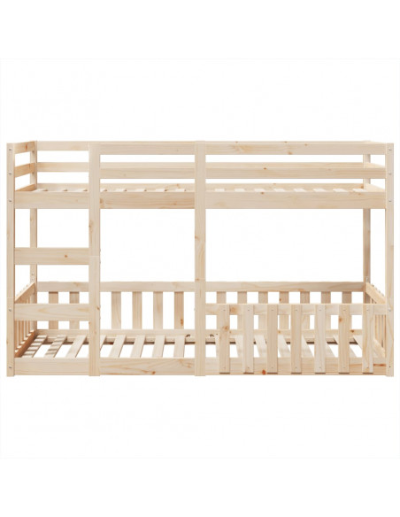 Letto a Castello 90x200 cm in Legno Massello di Pino