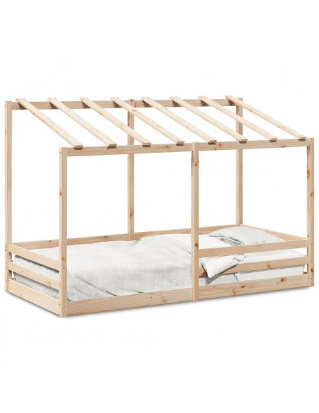 Letto per Bambini con Tetto 100x200 cm Legno Massello di Pino