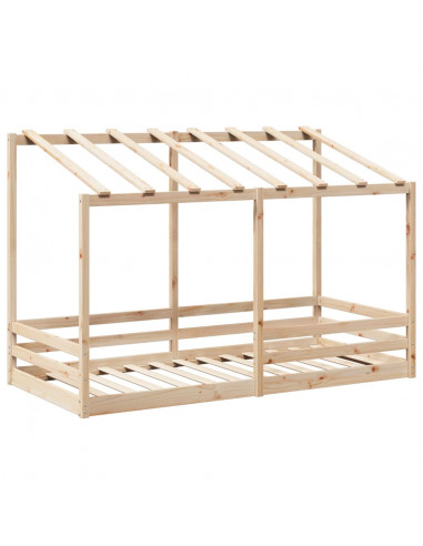Letto per Bambini con Tetto 100x200 cm Legno Massello di Pino