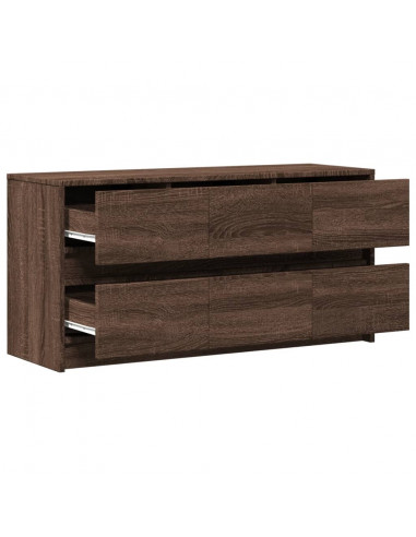 Mobile Porta TV con LED Rovere Marrone 100x34x50 cm Truciolato