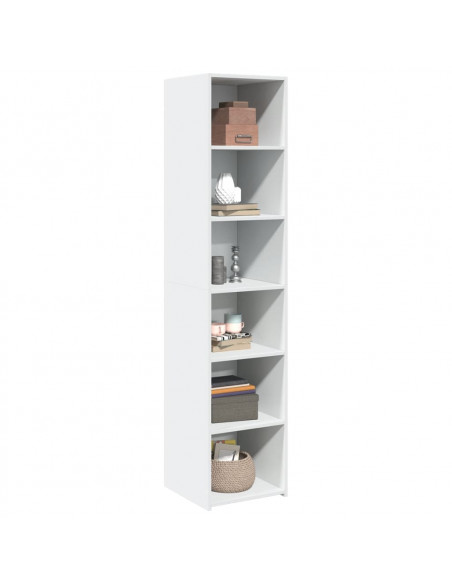 Credenza Bianca 40x41x185cm in Legno Multistrato