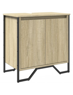 Mobile Lavabo Bagno Rovere Sonoma 60x35x60 cm in Truciolato 2