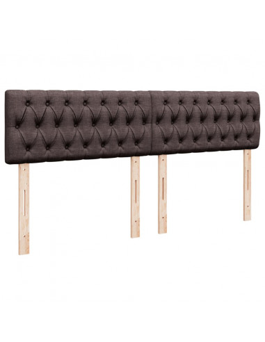 Giroletto a Molle con Materasso Marrone Scuro 200x200cm Tessuto