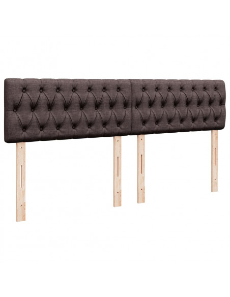 Giroletto a Molle con Materasso Marrone Scuro 200x200cm Tessuto