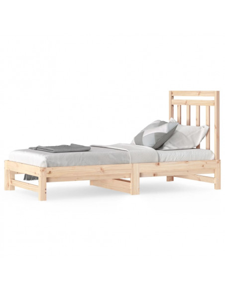 Dormeuse Estraibile 2x(90x190) cm Legno Massello di Pino