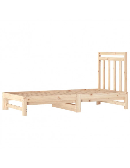 Dormeuse Estraibile 2x(90x190) cm Legno Massello di Pino