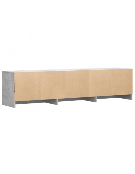 Mobile Porta TV con LED Grigio Cemento 165x34x40 cm Truciolato