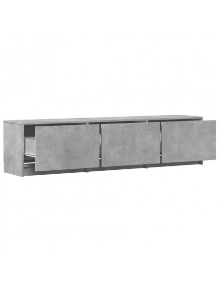 Mobile Porta TV con LED Grigio Cemento 165x34x40 cm Truciolato