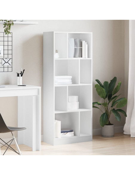 Libreria Bianca 57x28,5x141 cm in Legno Multistrato