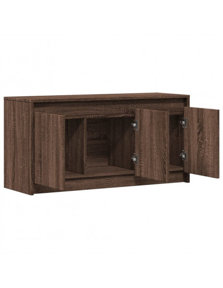 Mobile Porta TV con LED Rovere Marrone 100x34x50 cm Truciolato