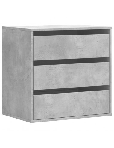 Cassettiera Angolo Grigio Cemento 60x41x58cm Legno Multistrato