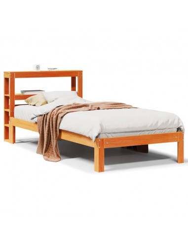 Letto senza Materasso Marrone Cera 75x190 cm in Legno di Pino