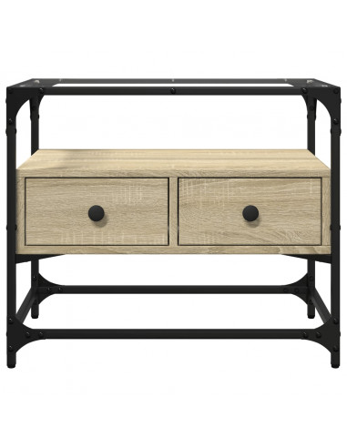 Mobile TV Piano Vetro Rovere Sonoma 60x35x51 Legno Multistrato