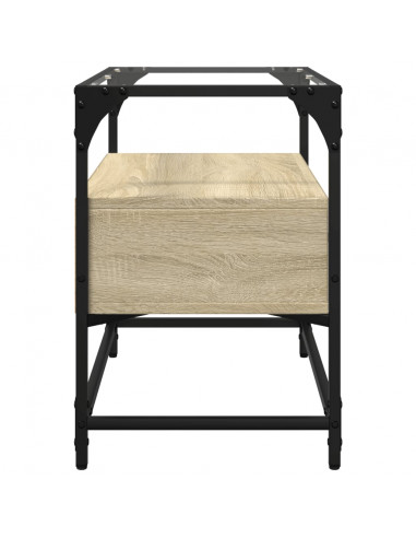 Mobile TV Piano Vetro Rovere Sonoma 60x35x51 Legno Multistrato