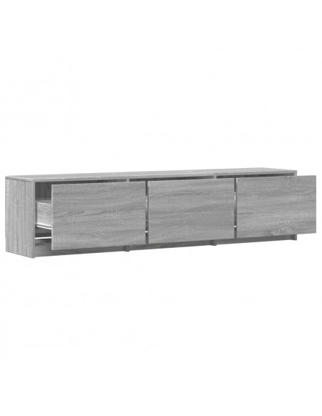 Mobile Porta TV con LED Grigio Sonoma 165x34x40cm in Truciolato
