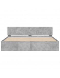 Giroletto con Testiera e LED Grigio Cemento 200x200 cm 2