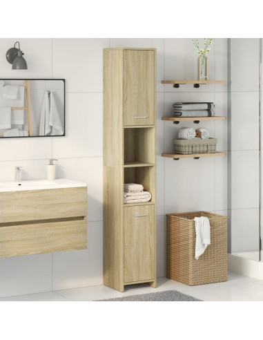 Mobile da Bagno Rovere Sonoma 30x30x183,5 cm Legno Multistrato
