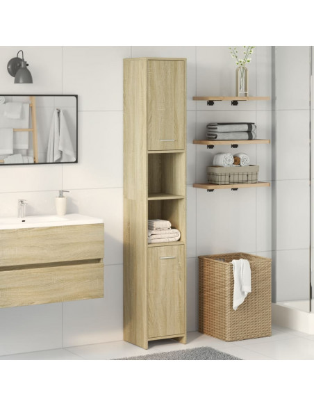 Mobile da Bagno Rovere Sonoma 30x30x183,5 cm Legno Multistrato