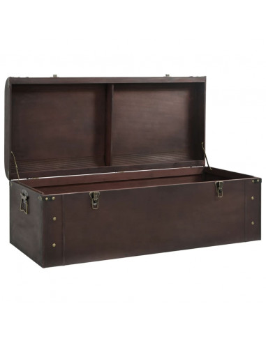 Scrigno Tesoro Chiusure Marrone Scuro 110x50x39,5cm Compensato