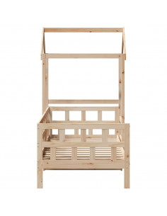 Dormeuse con Tetto 90x200 cm in Legno Massello di Pino 2