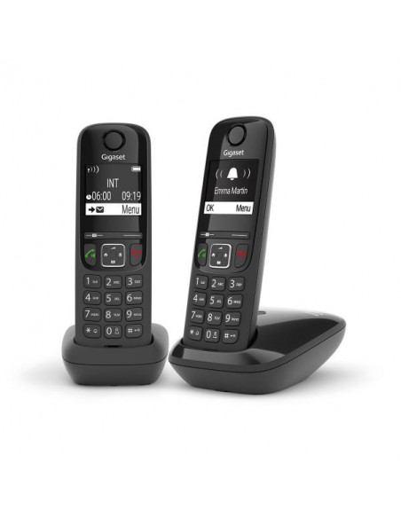 Gigaset AS690 DUO Telefono analogico/DECT Identificatore di chiamata Nero